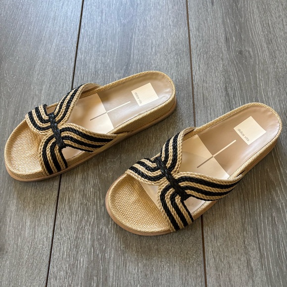 DOLCE VITA raffia sandals SELDA women size 6.5 beachy boho open-toe  EUC - Picture 4 of 7